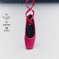 CHARLES&KEITH X Chet Lo系列绑带芭蕾舞鞋CK1-71720063 Fuchsia紫红色 40