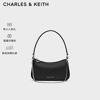 CHARLES & KEITH CHARLES&KEITH24;春季拉链式单肩腋下包小方包女CK2-80151362-A Noir黑色 S