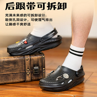 卡骆驰（crocs）电波clog男鞋女鞋 2024春季运动拖鞋户外沙滩凉鞋透气洞洞鞋 纯黑色 34-35