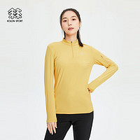 KOLON SPORT可隆户外女士微拉绒半拉链长袖T恤 麦色CN 180/2XL