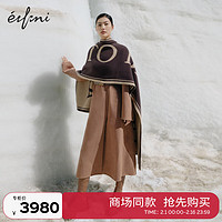 伊芙丽（eifini）伊芙丽简约长款山羊绒毛呢外套2023冬装1EB270481G 焦糖色 150/76A/XS