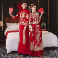 泰勒马丁(TAILEMARTIN) 秀禾服新娘结婚礼服中式婚纱敬酒服龙凤褂嫁衣 520男(不含女装) XL