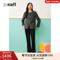 诗篇（PSALTER）可颜女装圆领学院风羊毛马海毛小香风毛呢短外套 灰色 38