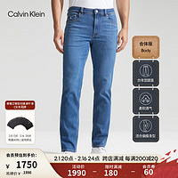 Calvin Klein Jeans24春夏男士经典标牌休闲通勤合体版牛仔裤J325321 1A4-牛仔浅蓝 常规 32