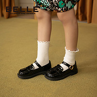 88VIP：BeLLE 百丽 童鞋儿童黑皮鞋秋季新款中大童时尚单鞋女童英伦风乐福鞋