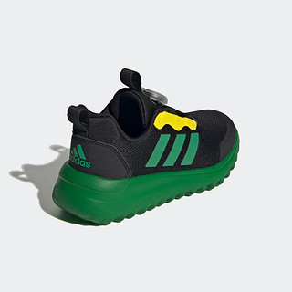 adidas「小波浪」阿迪达斯轻运动ActiveFlex男小童旋转按钮运动鞋 黑色/绿色/黄色 28.5(170mm)