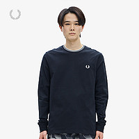 FRED PERRY 男士长袖T恤2023冬季新款休闲宽松圆领麦穗刺绣潮M9602