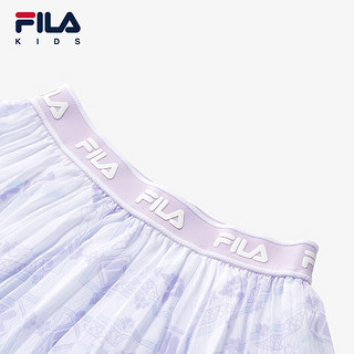 FILA 斐乐儿童服装2024春冬女中大童短裙梭织半裙 标准白-WT 150