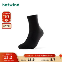 热风2024年春季男士素色网眼中帮袜 01黑色 F