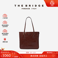 THE BRIDGE 桥牌 DIANA系列秋冬新款女士手工牛皮高级感托特包 棕色