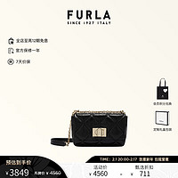 FURLA 芙拉 [新品]FURLA芙拉1927羊皮迷你女士通勤百搭单肩菱格小方包 黑色