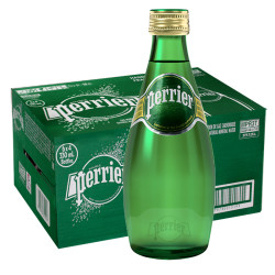 perrier 巴黎水 充气天然矿泉水 原味 330ml*24瓶