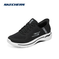 斯凯奇（Skechers）闪穿鞋丨冬季新款男子一脚蹬健步鞋缓震爸爸鞋运动休闲鞋 216258 黑色/BLK 44