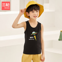 三枪儿童舒肤弹力棉少儿背心 黑 100【参考体重20-25斤】