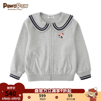 PawinPaw卡通小熊童装2024年春季女童卫衣儿童外套开衫上衣 灰色/15 130