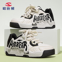 哈比熊（HOBIBEAR）童鞋男童运动鞋春秋小白鞋女童休闲鞋儿童板鞋JD66G81米黑30码