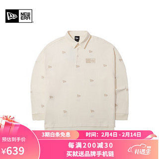 NEW ERA纽亦华旗遇满印系列卫衣logo刺绣长袖POLO中性潮流 13789149-白色 XXL