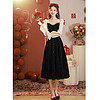 塞德勒（SAIDELE）黑色晚礼服女平时可穿法式洋装宴会气质轻奢众高端赫本风成人礼裙 黑色 XXXL (136-145斤)