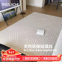 布迪思 BUDISI3D立体机织硅藻丝防水地毯客厅卧室书房奶油风轻奢高级感大面积 SW-0273-07 200*300CM