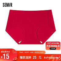 Semir 森马 内裤女士抗菌裆 红色简约舒适透气裤衩三角内裤1条装105822173007