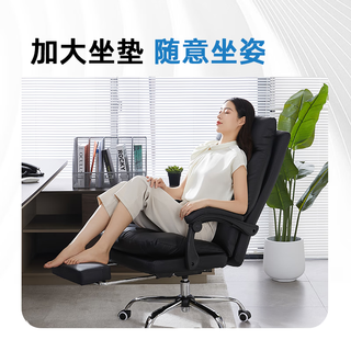 UE 永艺 真皮老板椅家用舒适办公椅办公室座椅电脑椅商务椅子 米色pu皮