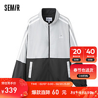 森马（Semir）永久联名外套男2024春季宽松时尚撞色拼接上衣 灰色调00322 175/92A/L