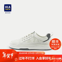 HLA海澜之家皮鞋男2024系带舒适透气休闲鞋子男 漂白花纹23 38