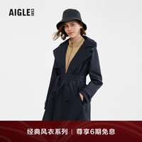 AIGLE 艾高 风衣冲锋衣2024年早春GORE-TEX防风防雨透汽外套女 帝国深蓝 BC346 38