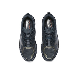 斯凯奇Skechers男子复古户外鞋轻质缓震舒适厚底增高237221C 银色/黑色/SLBK 41