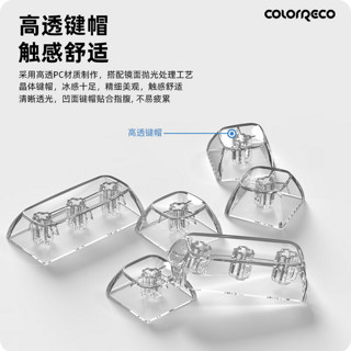 ColorReco卡乐瑞可 F21透明数字小键盘无线三模客制化机械键盘蓝牙热插拔迷你便携办公财会收银 冰晶白【白光】三模版 （成品）冰晶轴