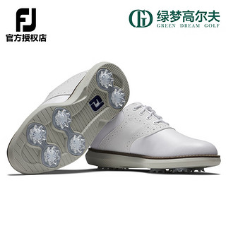 FootJoy高尔夫球鞋FJ青少年有钉鞋Junior男女童鞋golf运动球鞋舒 白/灰45035 美码1=31.5码