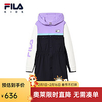 FILA斐乐童装儿童连衣裙季中大童女童针织裙子 传奇蓝-NV 140