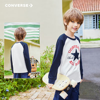 Converse匡威童装男童长袖t恤春秋女童春装上衣纯棉T恤 藏青蓝 120/60