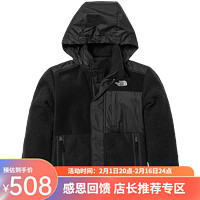 THE NORTH FACE北面童装男童抓绒上衣羊羔绒外套户外7WOT JK3/黑色 160/XL