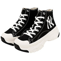 MLB 高帮帆布鞋 增高舒适 男女同款休闲鞋子32SHU1111黑色 250