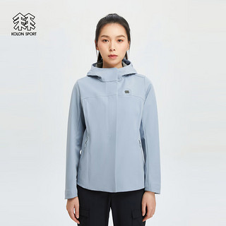 KOLON SPORT/可隆软壳夹克 女子户外休闲TECHSHELL防风防泼水外套 浅蓝色LB 180/2XL