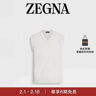 杰尼亚（Zegna）【新年】24春夏白色山羊绒及棉质针织背心UDQ82A7-108-N91-52