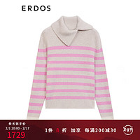 ERDOS 秋冬单畦夹条含山羊绒女针织衫 沙米 170/92A/XL