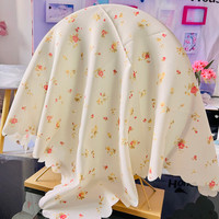 巧林儿化妆镜遮镜子布帘梳妆台镜子套罩遮盖镜子遮挡布盖镜面防尘盖布 鲜花小镇 通用镜子盖布:110*110cm