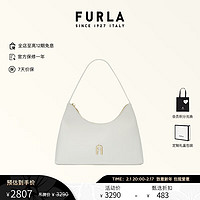 FURLA 芙拉 [情人节礼物]FURLA芙拉DIAMANTE牛皮便携小号女士时尚单肩钻石包 棉花糖白