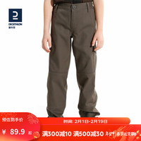 迪卡侬(DECATHLON)男童工装裤儿童裤子秋休闲帅气棉童装长裤SOL 灰绿色 153cm-162cm(14岁)