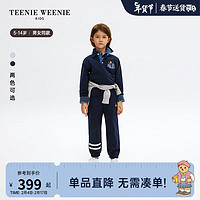 Teenie Weenie Kids小熊童装24春男女童POLO领卫衣卫裤套装 藏青色 160cm