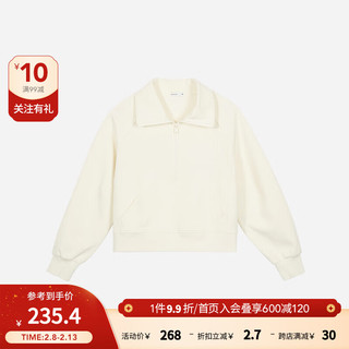 热风 hotwind2024年春季女士翻领卫衣 11紫色 S