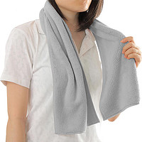 爱媛 毛巾 2条装 8色 20x110cm 超细双柔纤维 吸水速干 灰色2枚 默认