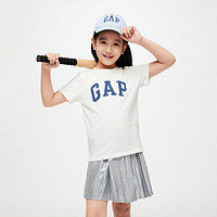 Gap 盖璞 男女童2024春季新款LOGO撞色纯棉圆领短袖T恤儿童