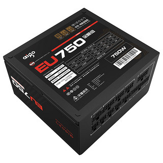 爱国者（aigo）电竞EU750 全模组电源 80PLUS铜牌认证 ATX3.0 台式机电脑主机电源 黑色