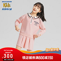 Skechers斯凯奇女童Polo领连衣裙红色龙年春节拜年衣服L124G006 水晶玫瑰粉/00MJ 140cm