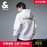 杰克琼斯 杰克·琼斯（JACK&JONES）春季男士衣服个性字母胶印潮流设计连帽卫衣男装224133058 本白色 常规 170/92A/S