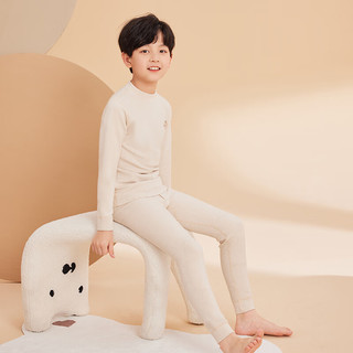红豆儿童套装男女童内衣套装蚕丝保暖秋衣秋裤两件套C6017 140 三只熊-男宝