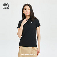 KOLON SPORT可隆户外女子速干打底短袖T恤运动防晒保罗弹力POLO衫 LKPT4ST520-BK 黑色 180/2XL